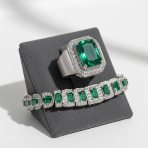 Lyra Emerald Bridal Set