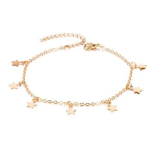 Gold Star Charms Anklet